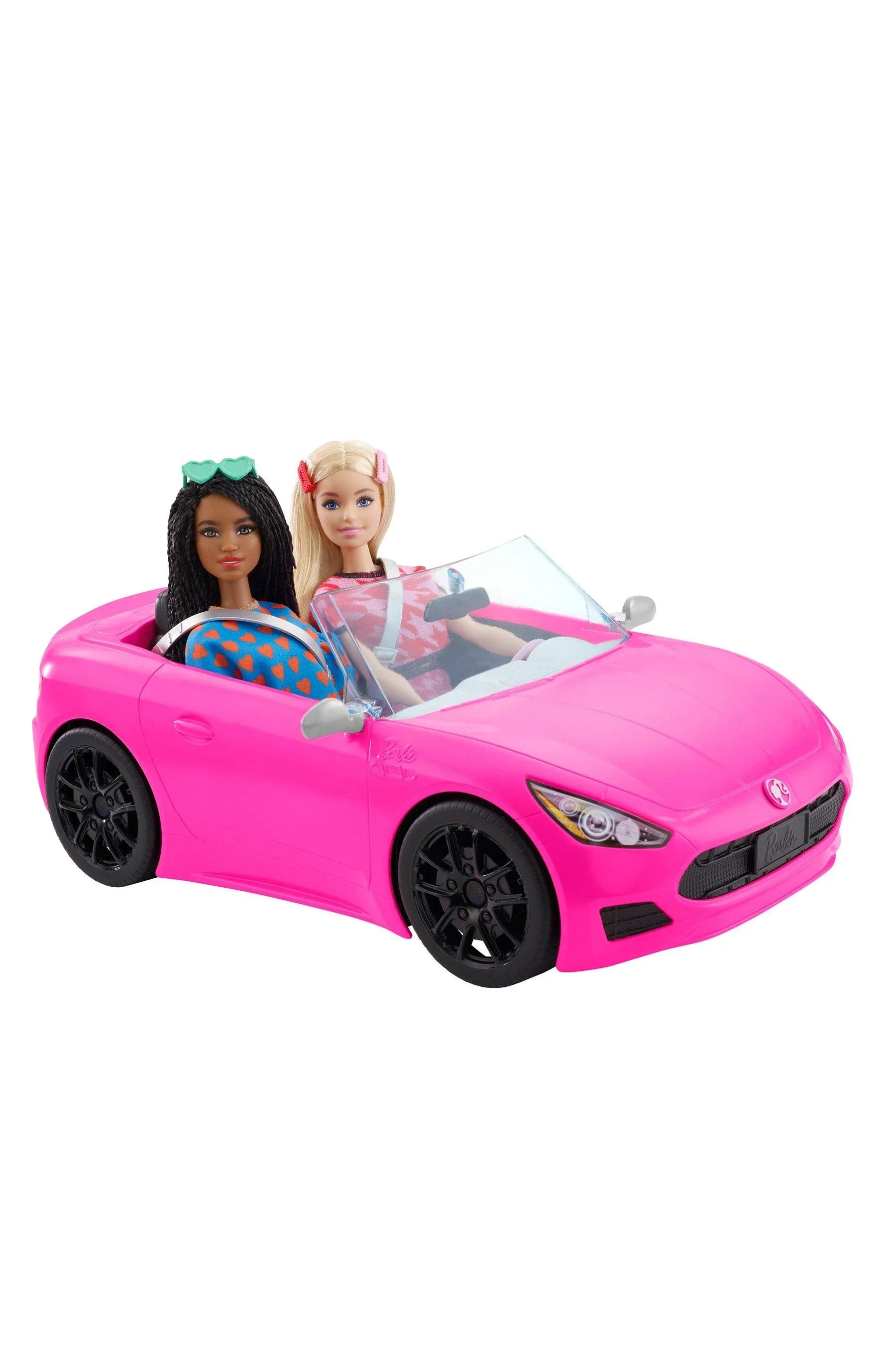 Barbie Pink Convertible 2-Seater Vehicle with Rolling Wheels