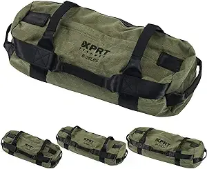 XPRT Fitness Workout Sandbag for Heavy Duty Workout Cross Training 7 Multi-positional Handles - Color Army Green/Black/Camo