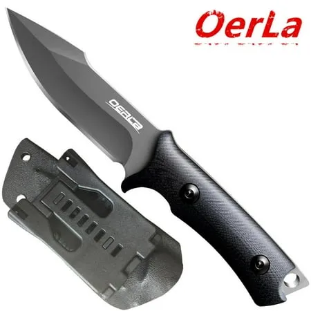 Oerla OLF-1009 Tactical Fixed Blade Knife 3.8 inch Blade with Black G10 Handle