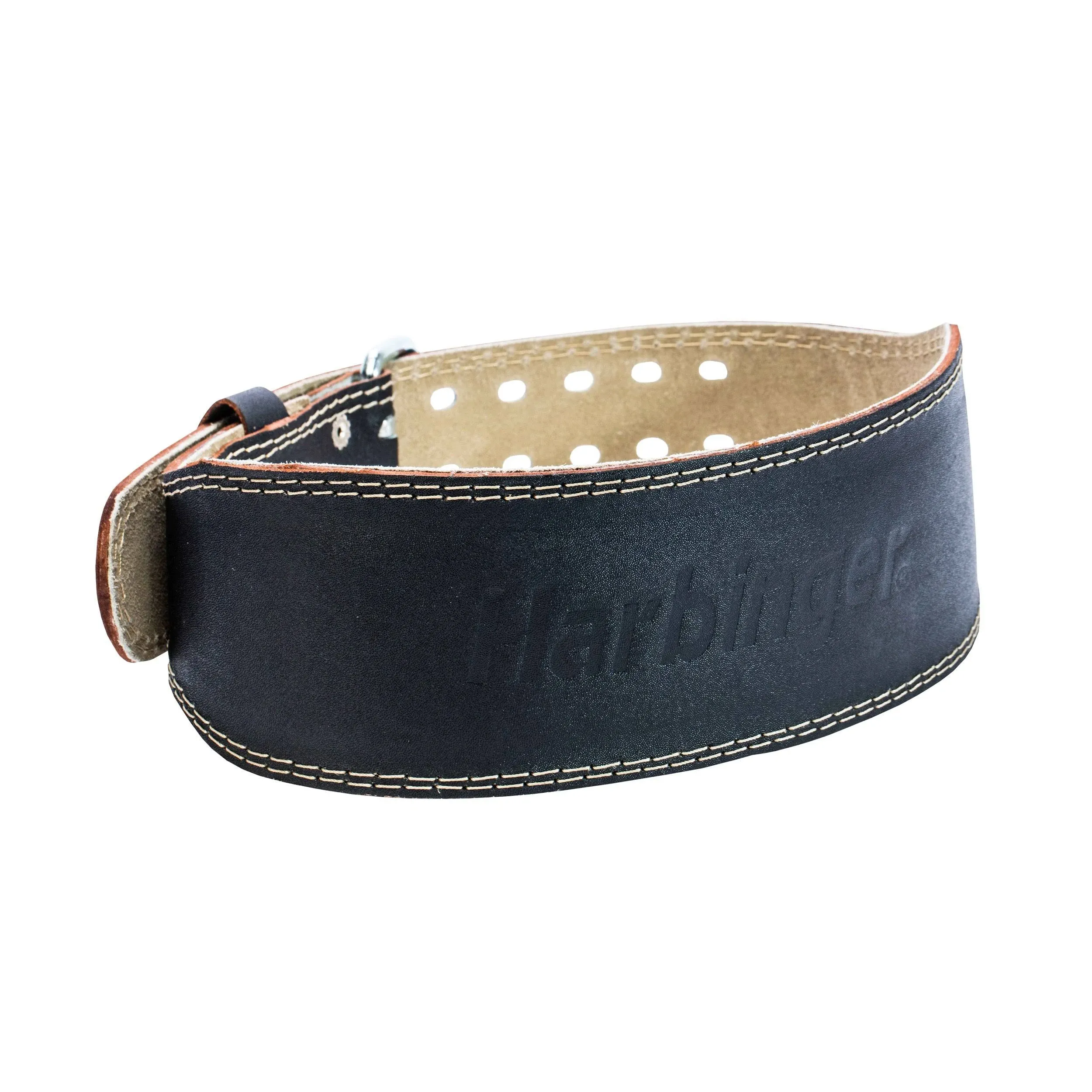 Harbinger Belt 6&#034; Padded Leather Power Lifting Weight Lifting Belt Size M Black 