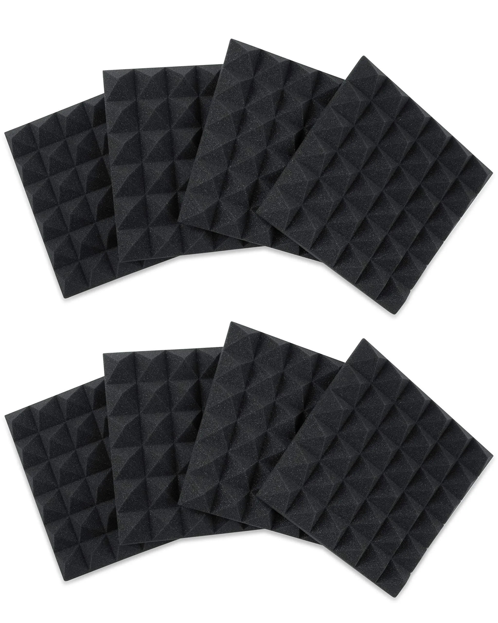 Gator 12"x12" Acoustic Pyramid Panels 8-Pack (Charcoal)