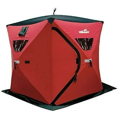 THUNDERBAY Ice Cube 2-3 Man Portable Ice Shelter, 24 Square Feet of Fishable Area, Portable 2-3 Person Ice Shanty