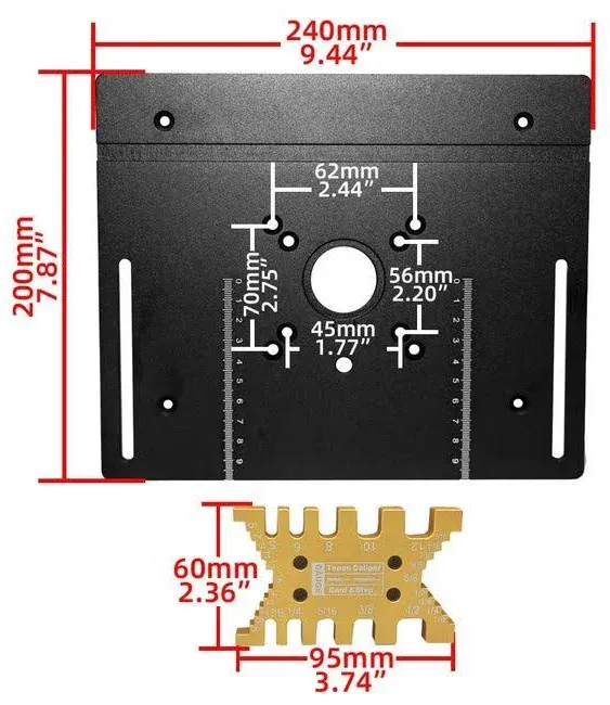 Router Table Insert Plate W/Miter Gauge for Woodworking Table Saw Multifunctional ...