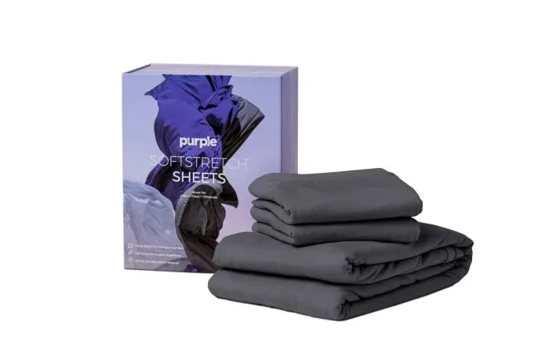 SoftStretch 4-Piece Stormy Grey Solid Queen Bamboo Sheet Set