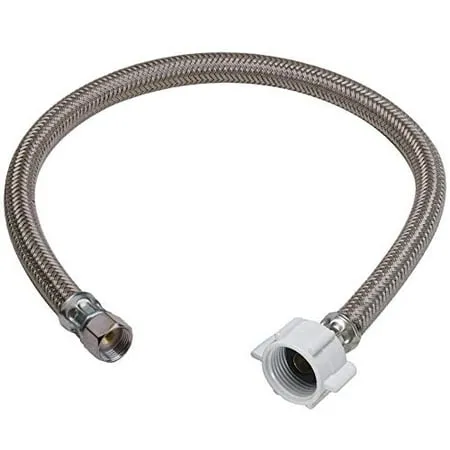 EZ-Fluid 9" Toilet Water Supply Connector, Braided Stainless Steel - 3/8? Female Compression Thread x 7/8? Female Ballcock Thread 9-Inch Toilet Water Connectors Hose (1-PACK)