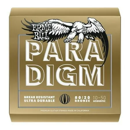 Ernie Ball 2090 Paradigm Extra Light 80/20 Bronze Acoustic Guitar Strings 10-50