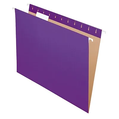 Pendaflex Recycled Hanging File Folders, 1/5 Tab, Letter Size, Violet, 25/Box (81611)