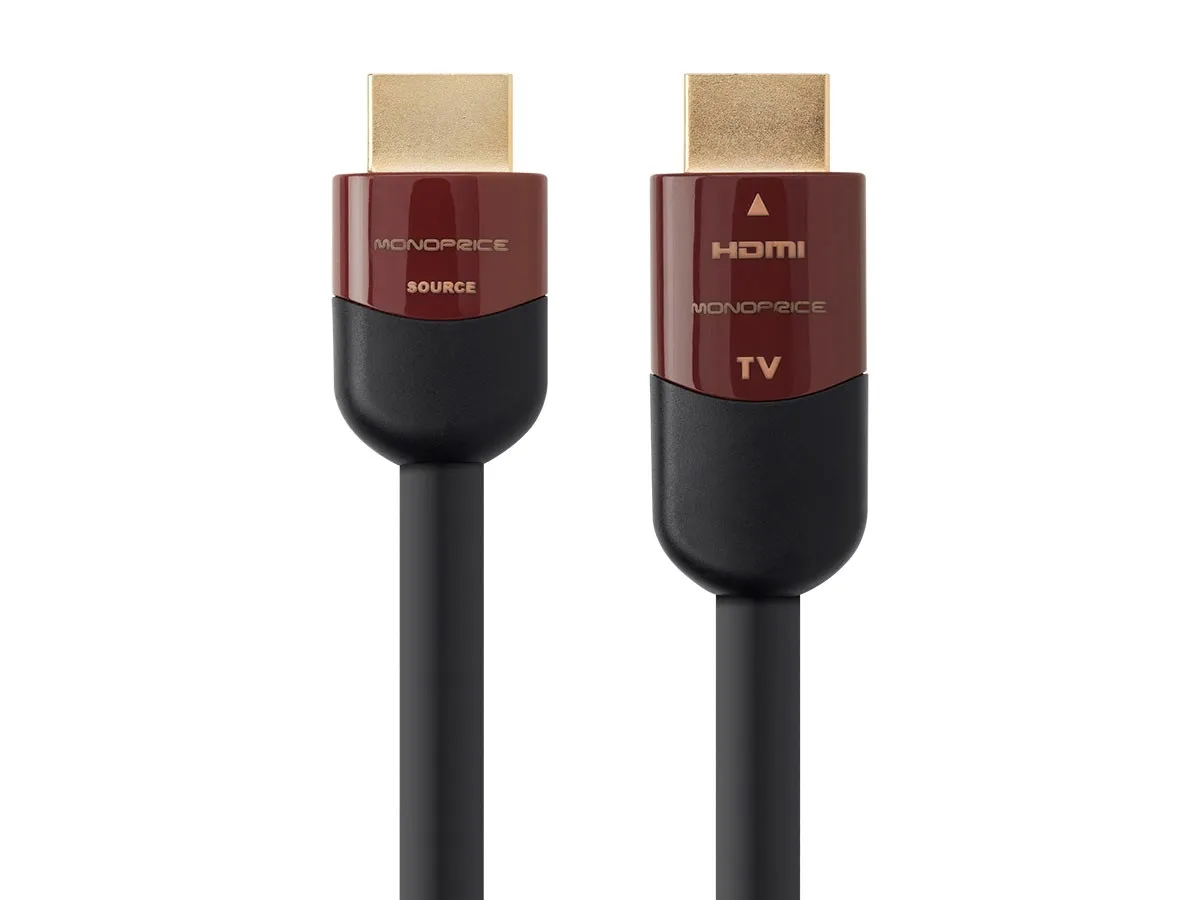 Monoprice HDMI Cable - 50 Feet - Black | High Speed, Active Chipset, 4K@60Hz, HDR, 18Gbps, 24AWG, YUV, 4:4:4, CL2 - Cabernet Ultra Series