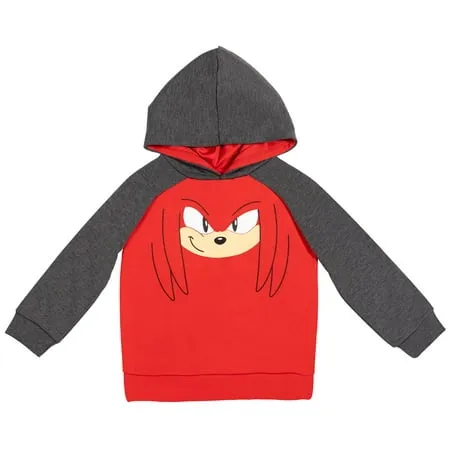 SEGA Sonic the Hedgehog Knuckles Big Boys Fleece Pullover Hoodie Little Kid to Big Kid