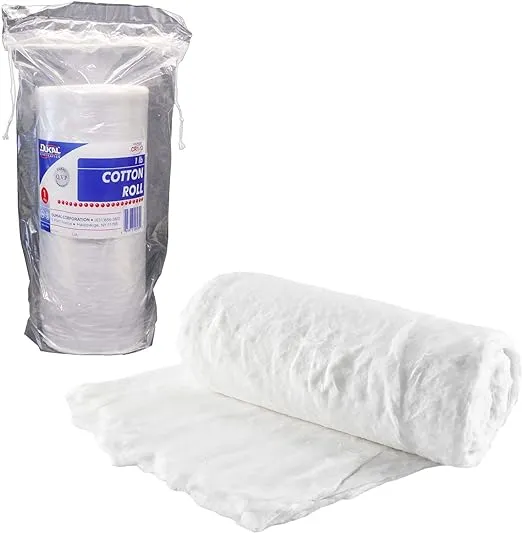 Dukal White Cotton Roll. Roll of Non-sterile Cotton for Wound Care. Soft and Absorbent, 100% Cotton. Re-sealable Drawstring polybag. White, Single use