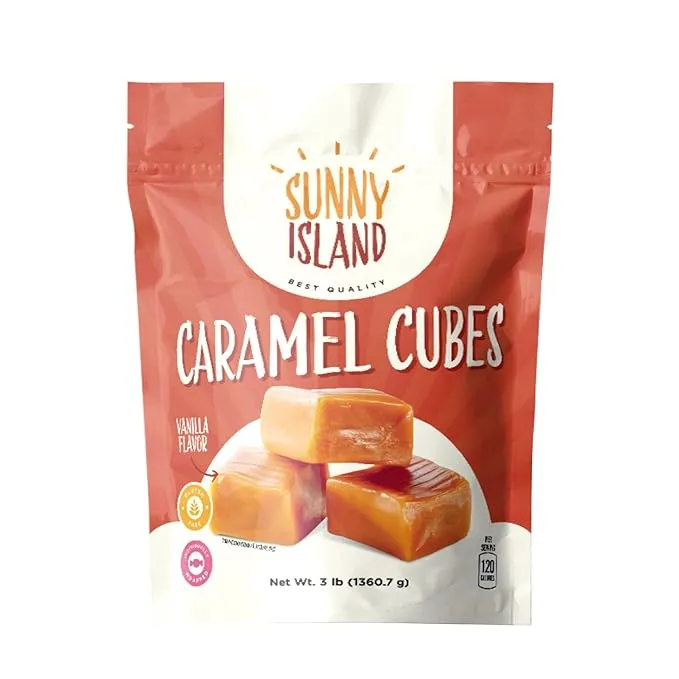 Vanilla Caramel Cubes Candy Individually Wrapped Soft Delights