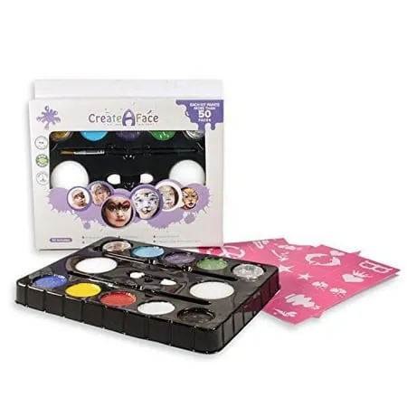 Face Painting Kit for Kids with 16 Colors - Step-by Step Tutorial Included