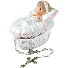 Precious Moments, Baptized In His Name Resin Box With Rosary, For Girl, 153406Precious Moments, Baptized In His Name Resin Box With Ro…