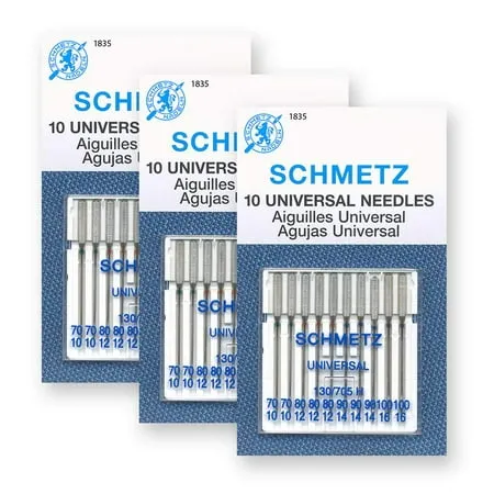 25 Schmetz Universal Sewing Machine Needles 130/705H 15x1H Size 120/19