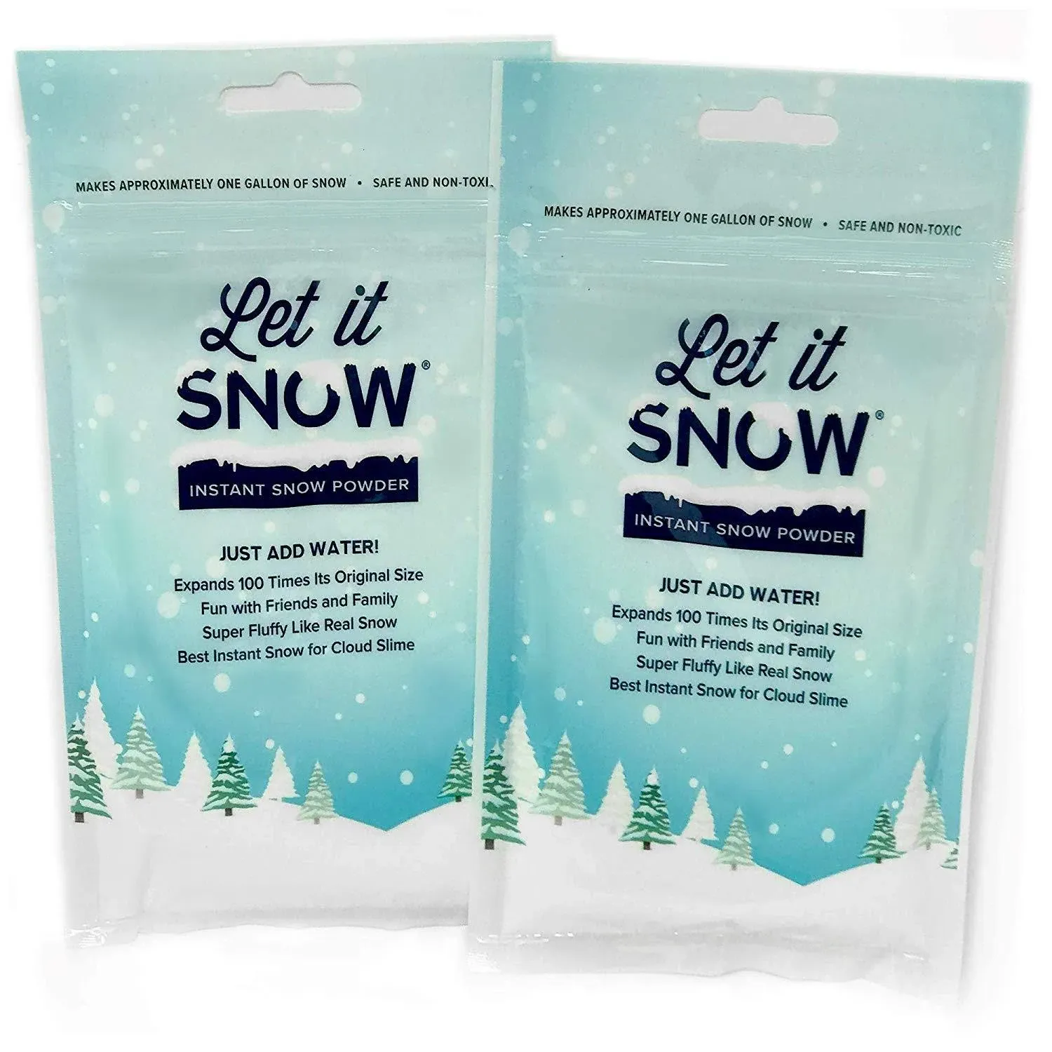 Let it Snow Instant Snow for Slime | Made in The USA Premium Fake Snow Powder for Kids | Great Artificial Snow for Holiday Snow Decorations, Sensory Activities and Slime | Makes 10 Gallons