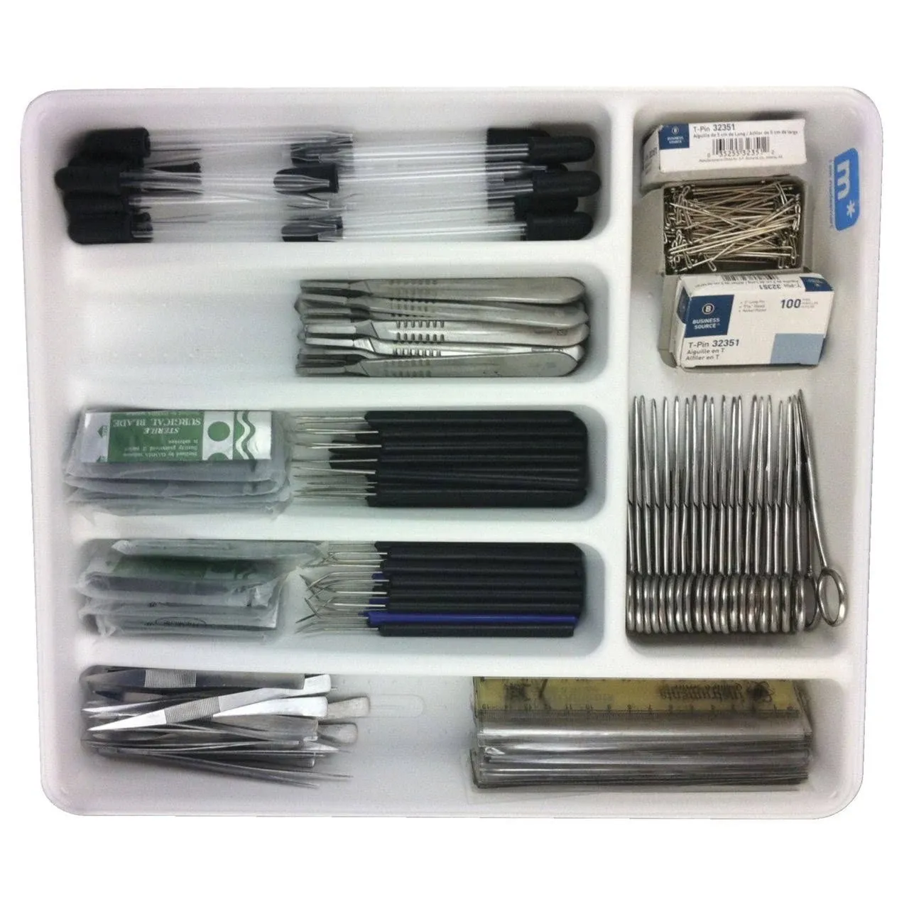 540 PCS DR Instruments DRCLS20 - Classroom Dissection Kit for 20/40 Students, Stainless Steel Instruments & Slotted Tray.