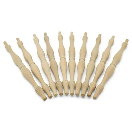 Woodpeckers Crafts, DIY Unfinished Wood 9 Oak Spindle, Pack of 12