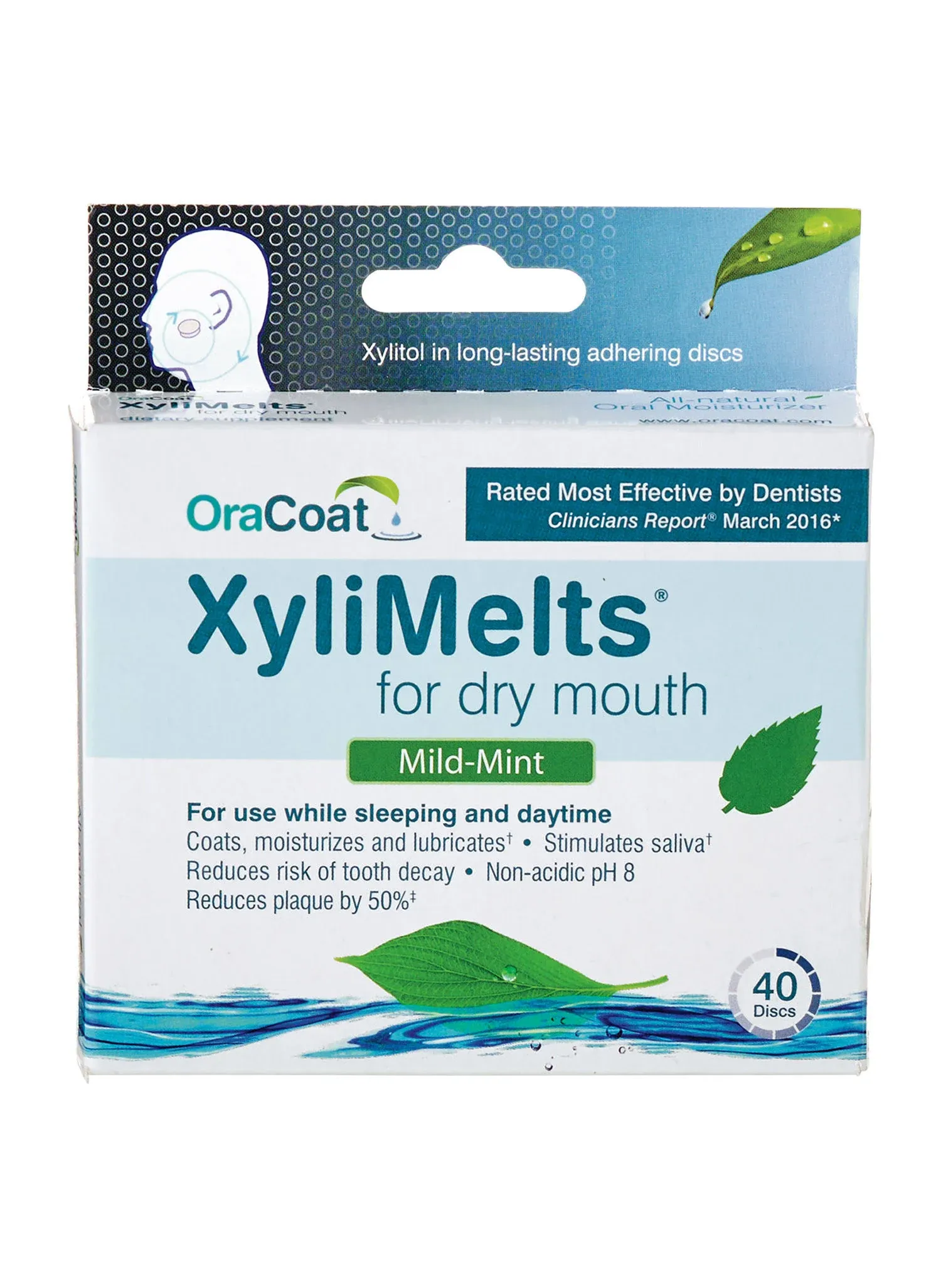 OraCoat XyliMelts Dry Mouth Relief Oral Adhering Discs Slightly Sweet with For