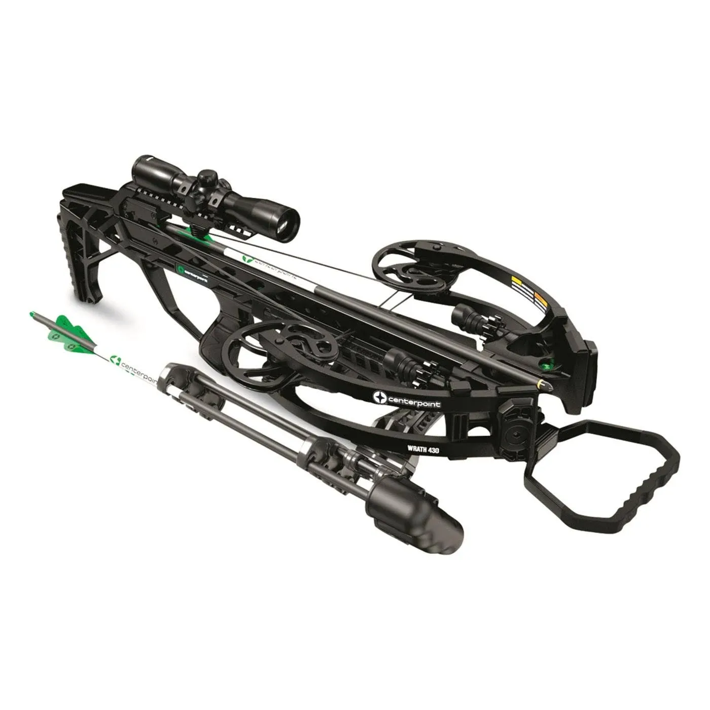 CenterPoint Crossbow With Silent Crank Wrath Up To 430 FPS Accessory Pack C0006