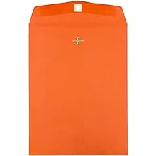 JAM Paper 10" x 13" Open End Catalog Colored Envelopes with Clasp Closure, Orange Recycled, 10/Pack (913745B) | Staples