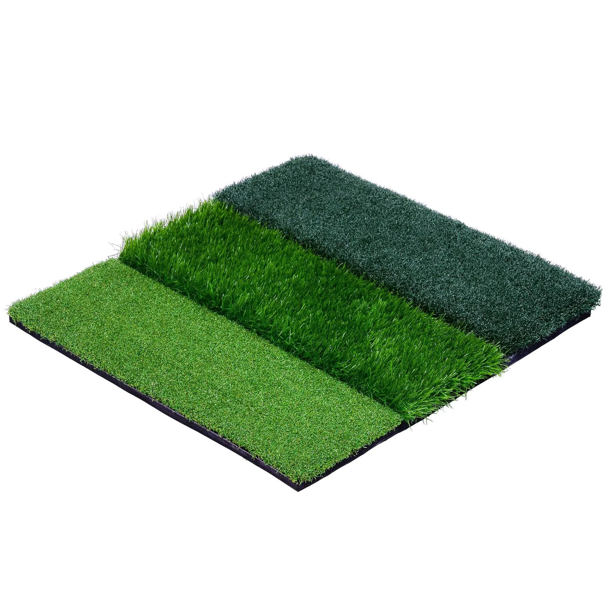 GoSports Tri-Turf XL Golf Practice Hitting Mat - Huge 24 Inch x 24 Inch for Optimal Practice