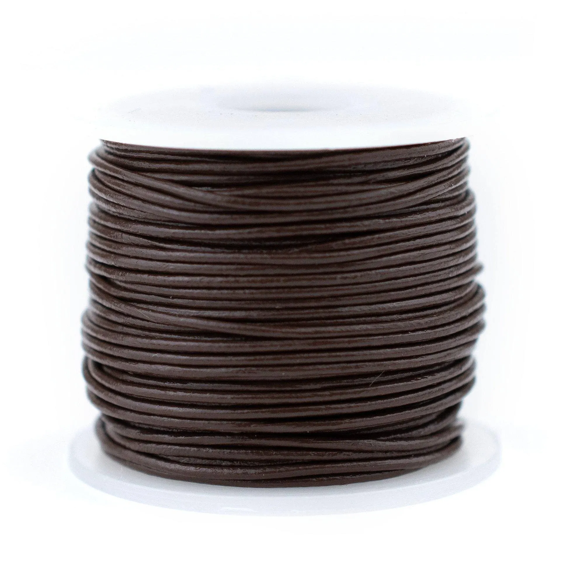 0.8mm Dark Brown Distressed Round Leather Cord (75ft)