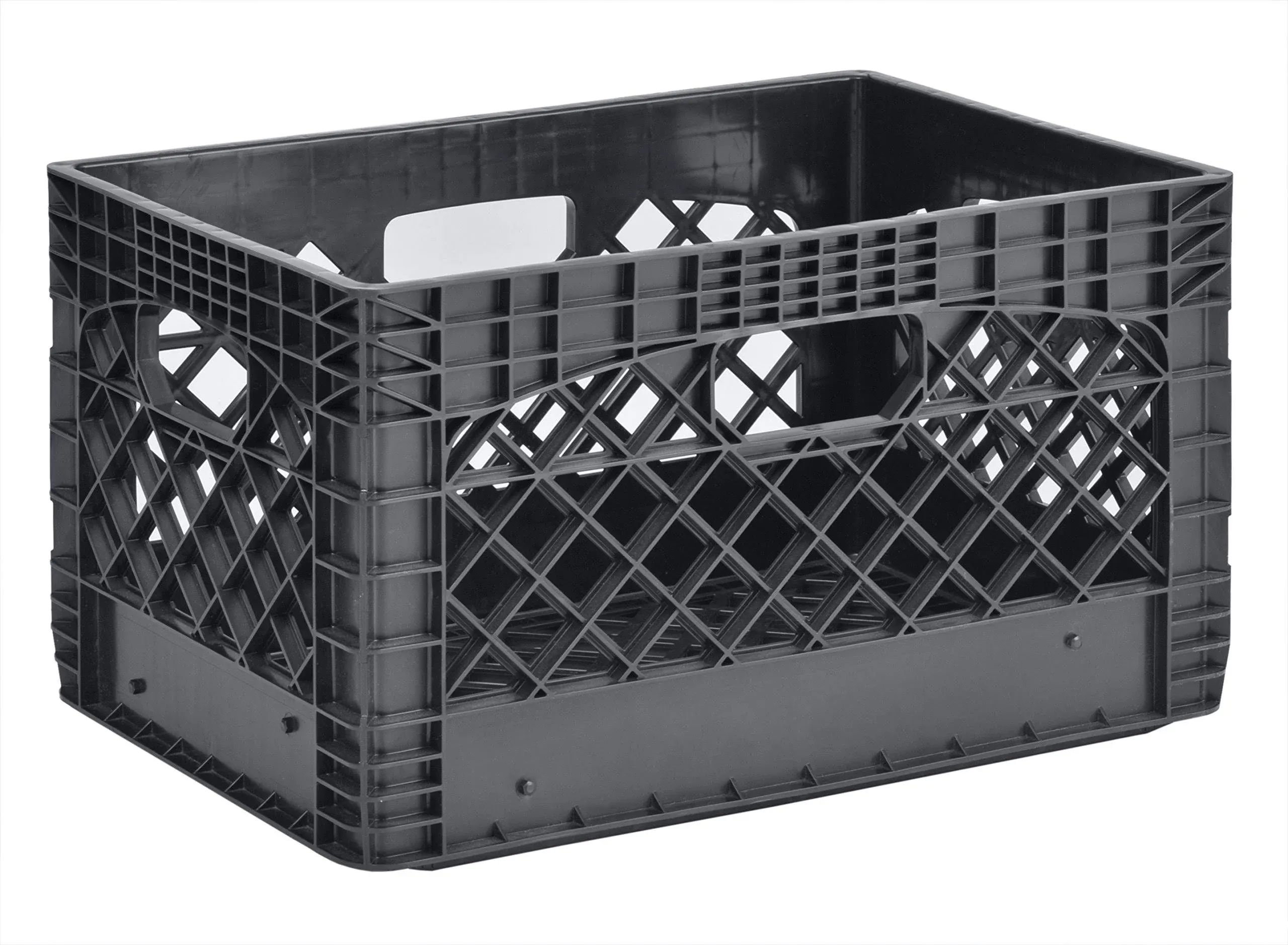 Juggernaut Storage 24 qt Heavy Duty Stackable Storage Crate, Black (3 Pack)