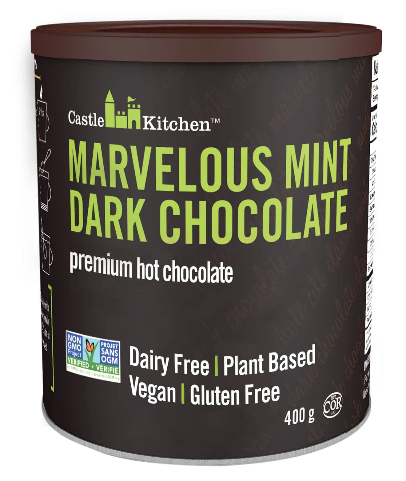 Castle Kitchen Marvelous Mint Dark Chocolate Premium Hot Cocoa Mix - Dairy-Free,