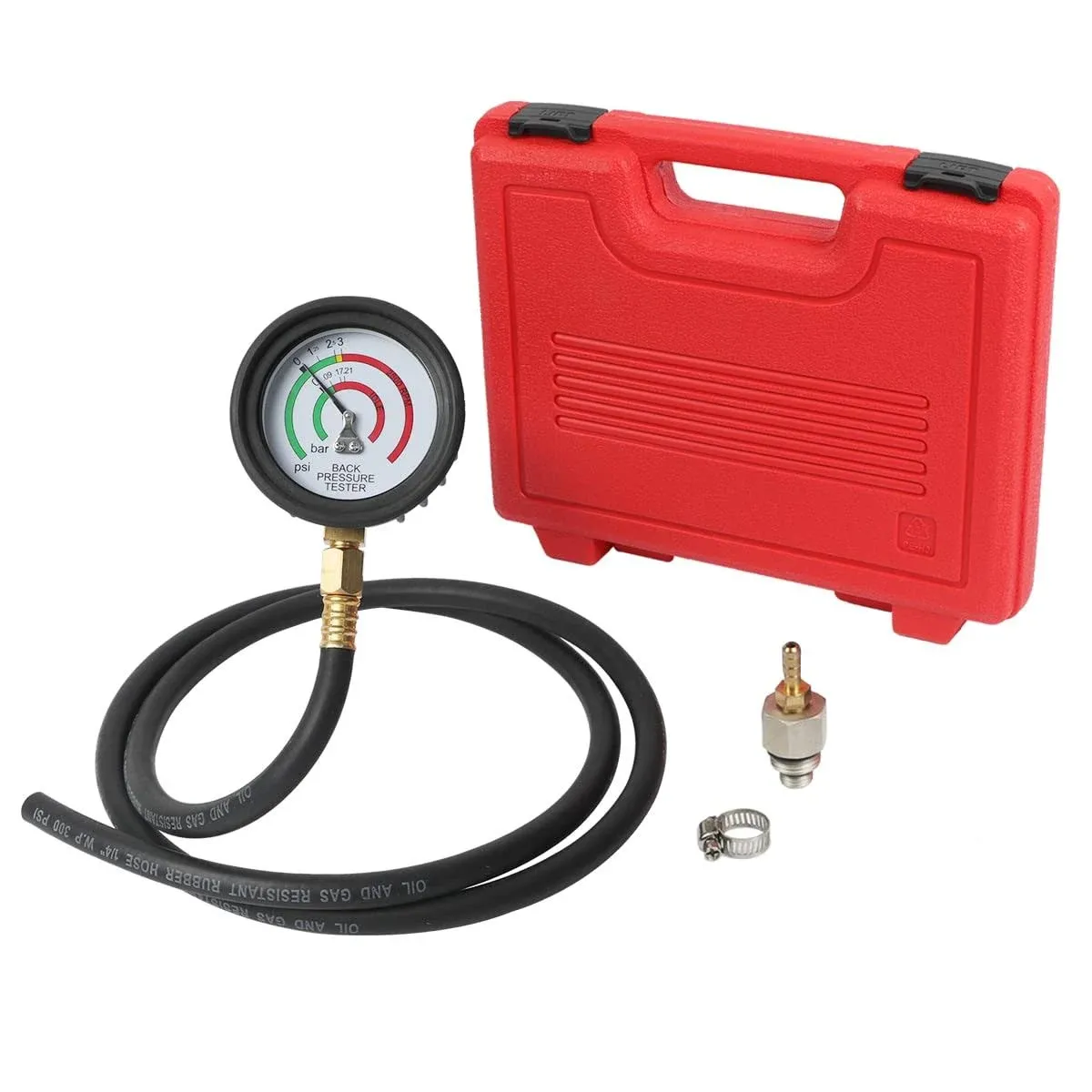 CMTOOL Exhaust Back Pressure Tester Kit with Carrying Case, Exhaust Back Pressure Gauge with 6-Foot Hose, Exhaust Pressure Tester, Automotive Back Pressure Tester, Car Exhaust Back Pressure Gauge Kit