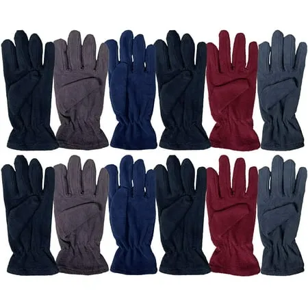 Yacht & Smith Value Pack of Unisex Warm Winter Fleece Gloves, Many Colors, Mens, Womens and Kids