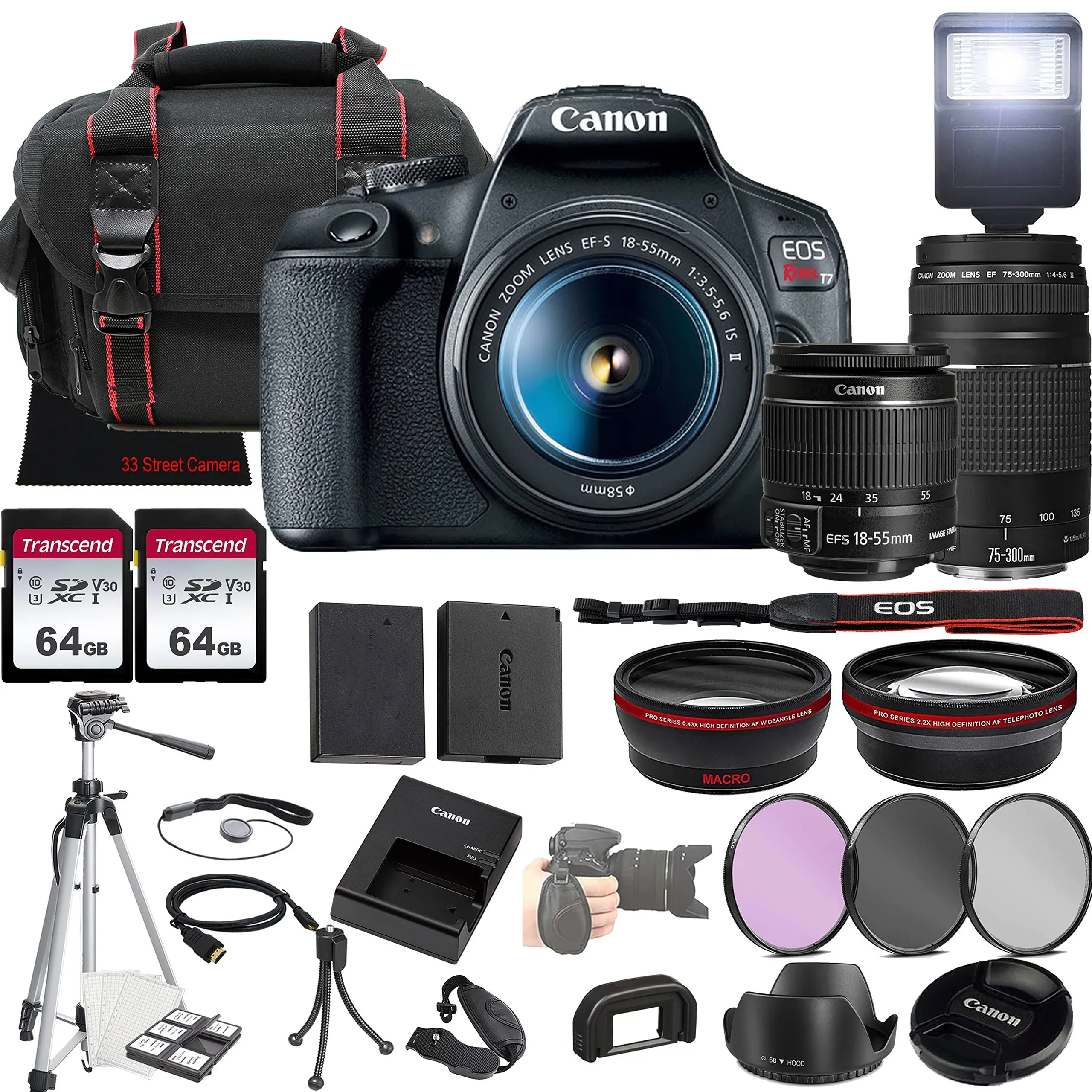 Canon EOS Rebel T7i Dslr Camera 18-55mm Lens