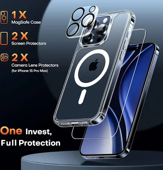 Magnetic Case For Iphone 15 Pro Max [military Grade Drop Protection]