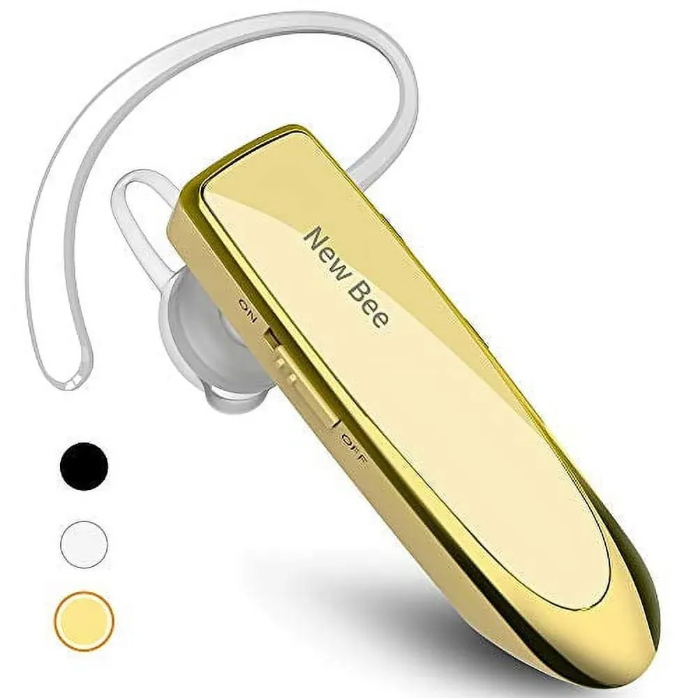 New Bee Bluetooth Earpiece V5.0 Wireless Handsfree Headset 24 Hrs Driving Headset 60 Days Standby Time with Noise Cancelling Mic Headsetcase for