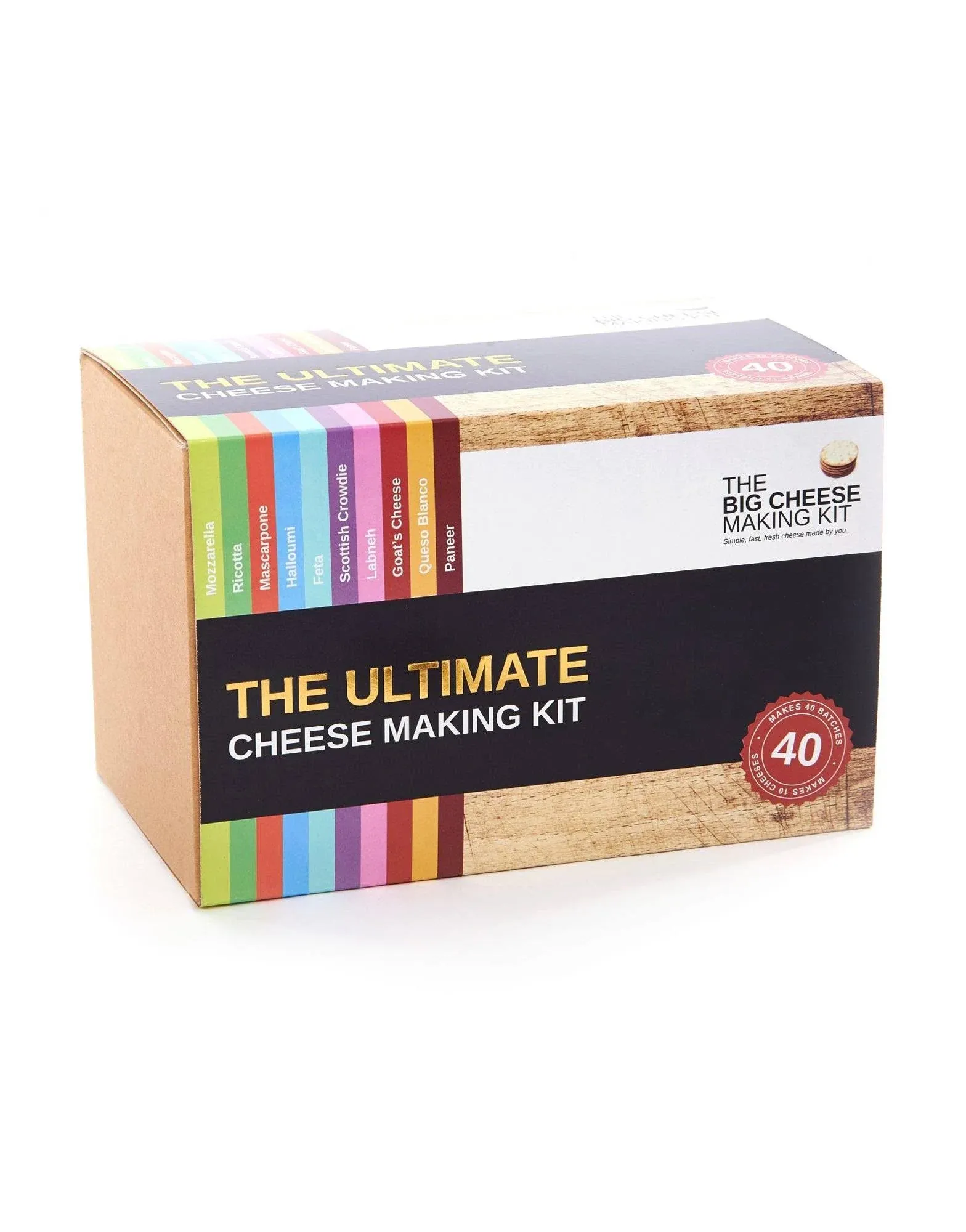 The Ultimate Cheese Making Kit - Makes 40 Batches of 10 Different Cheeses, Including Mascarpone Cheese | Perfect Cheese Gift Set (with Recipe Book and Ingredients)