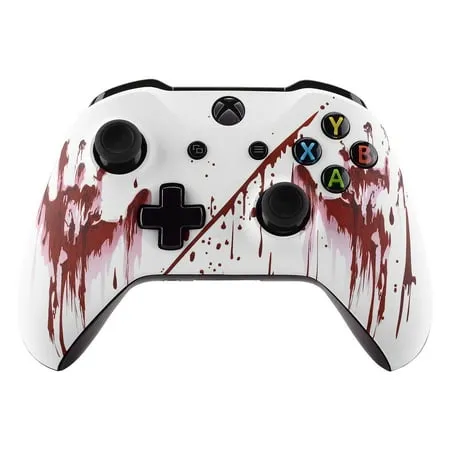 eXtremeRate Bloody Hand Patterned Front Housing Shell Case, Soft Touch Faceplate ...