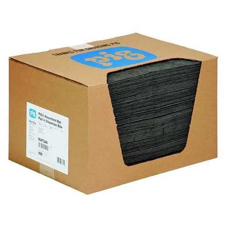 New Pig MAT240 Premium Absorbent Mat Pads | 100 Oil Absorbent Pads | The Original Pig Mat | 15" x 20" Oil Pads | Each Pad Absorbs 28 oz | Total Absorbency is 22 gallons | 100-Count, Gray