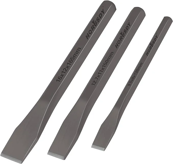 HORUSDY 3-Piece Heavy Duty Cold Chisels Set, 3/8 in, 1/2 in, 5/8 in