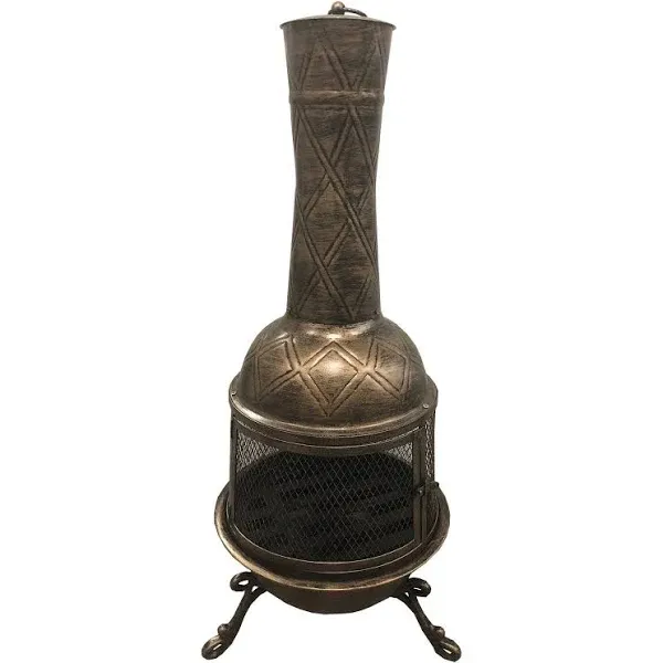 Oakland Living 34.5-in H x 15-in D x 15-in W Antique bronze Chiminea | 8021-AB