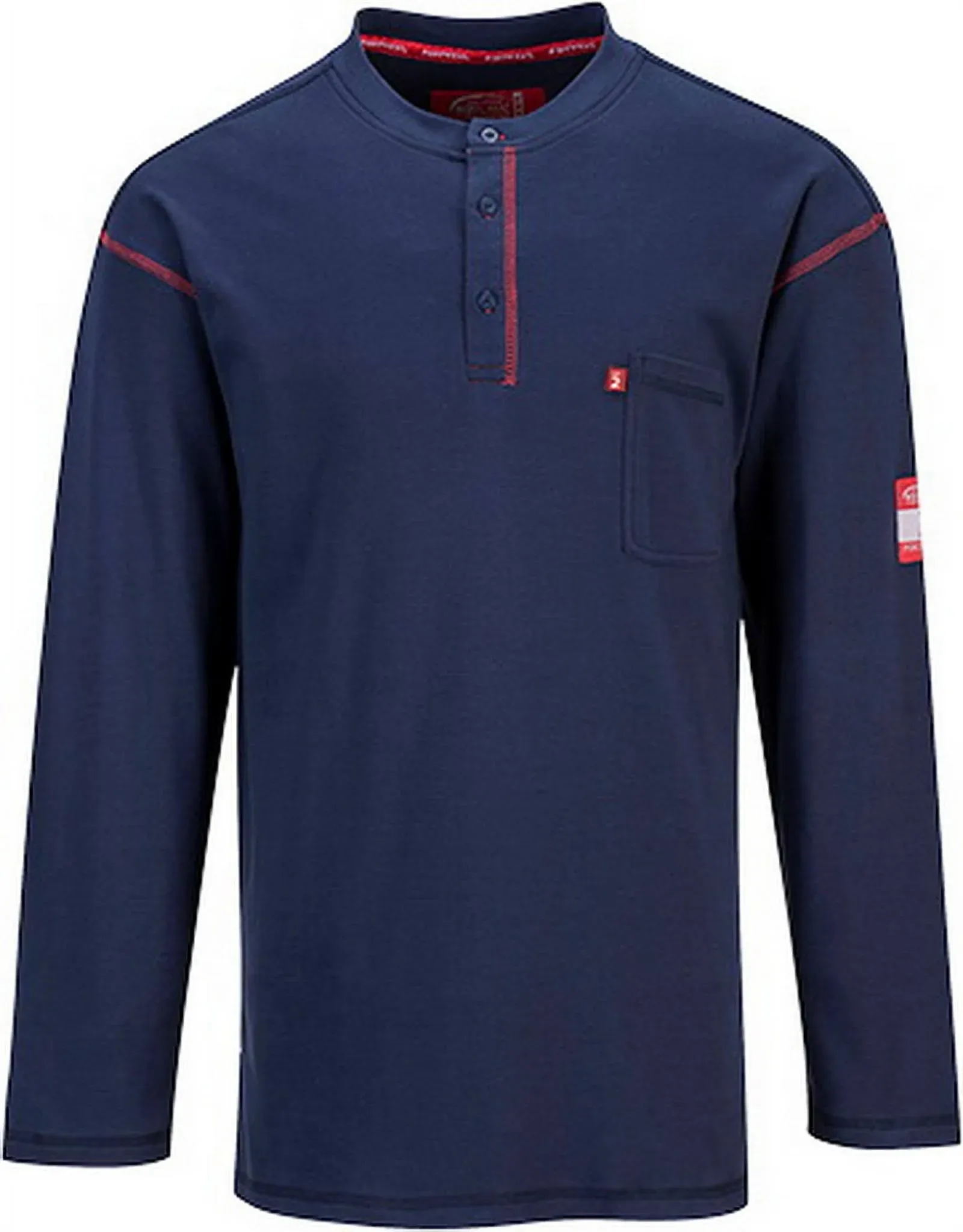 Portwest FR02 Bizflame Flame Resistant Henley Long Sleeve Sweatshirt Navy, X-Large