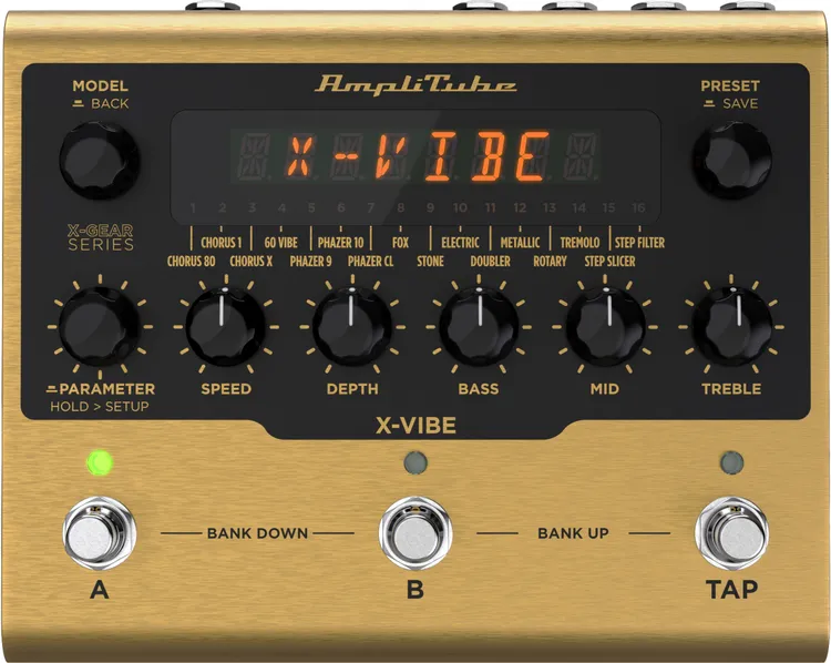 IK Multimedia AmpliTube X-VIBE Modulation Pedal, hyper-realistic emulations, true stereo, software and hardware integration