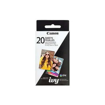 Canon IVY ZINK Pre-Cut Circle Sticker Paper, 20 Sheets (Pack of 2)