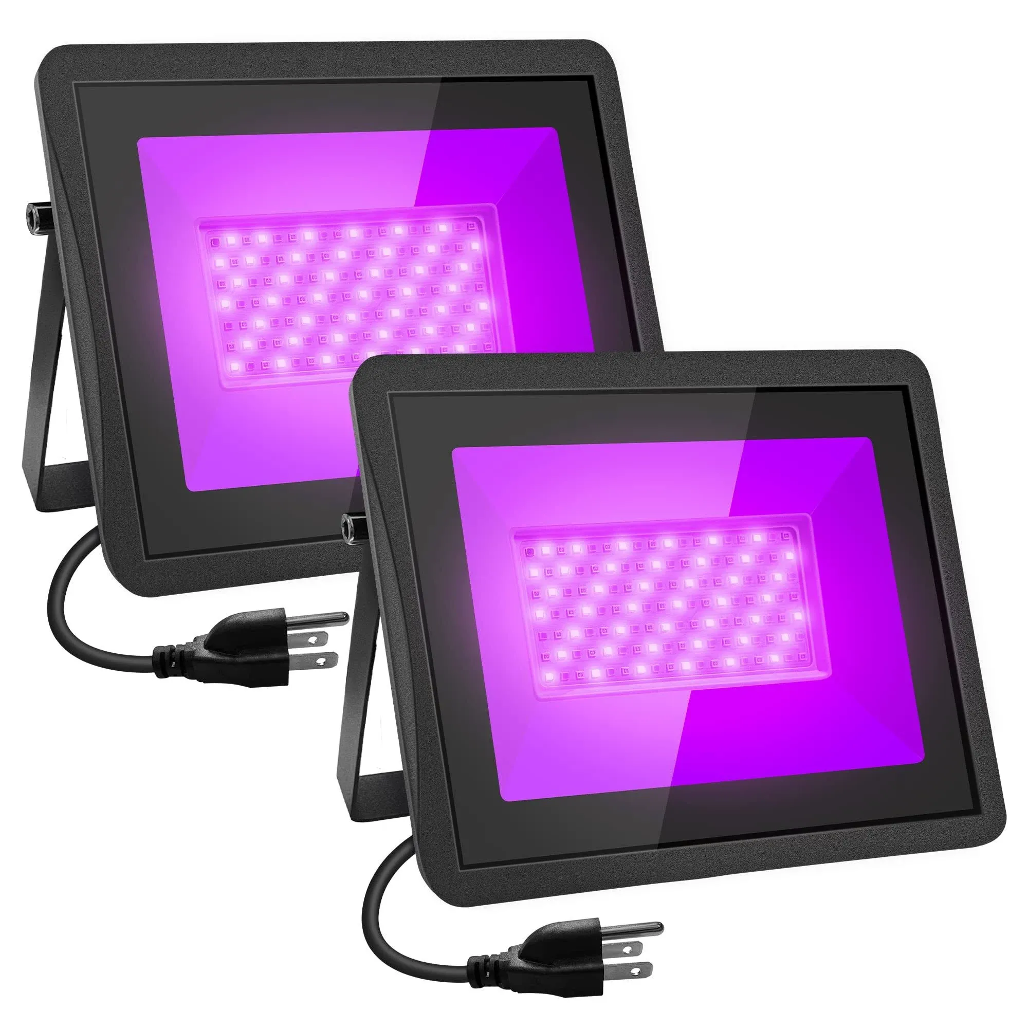 Black Lights TyTopFan 2 Pack 100W IP66 Waterproof Black Flood Light with Plug ...