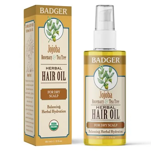 Badger Jojoba Herbal Hair Oil (2 fl oz)