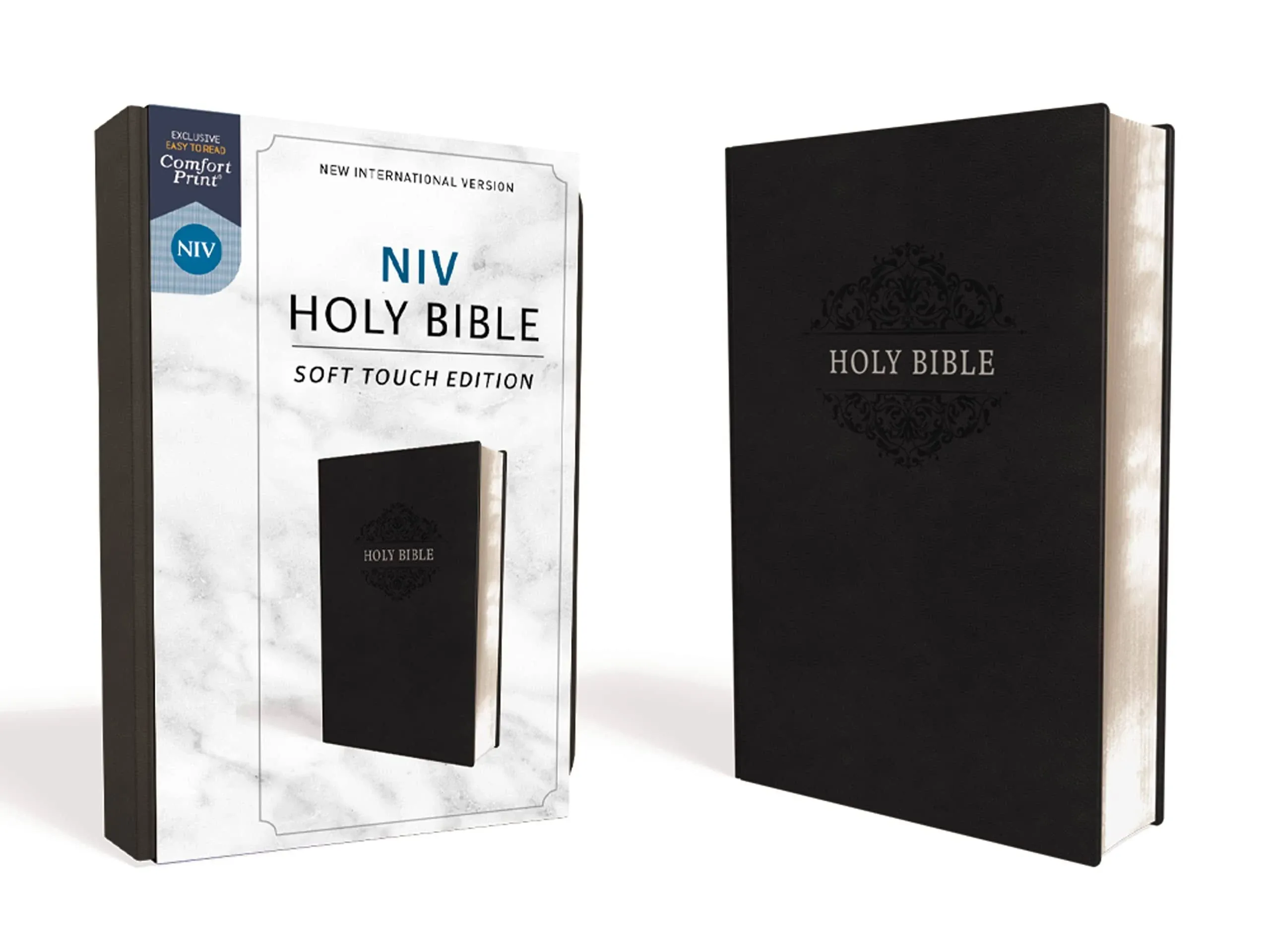 NIV Holy Bible Soft Touch Edition Leathersoft Black Comfort Print