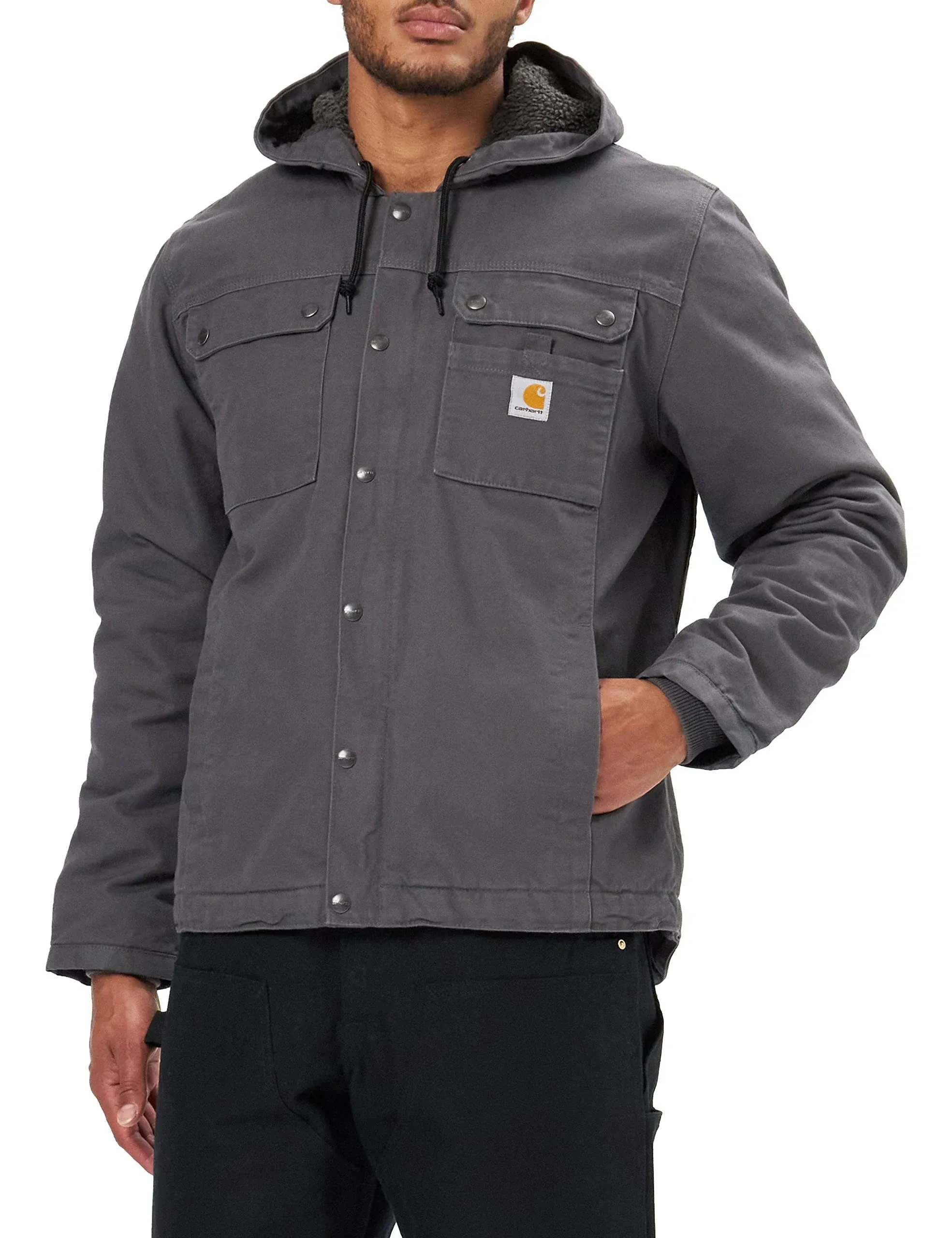 Carhartt Men's Relaxed Fit Washed Duck Sherpa-Lined Utility Jacket