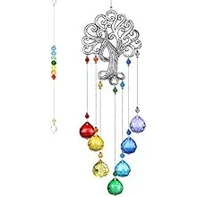 H&D HYALINE & Dora H&D Chakra Crystal Suncatcher Crystal Ball Prism Tree of Life ...