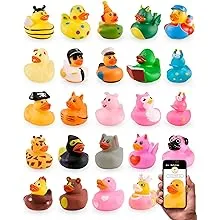 Jeep Ducks for Ducking - Assorted Ducks for Jeeps - 25 pc 2" Rubber Ducks Jeep Ducking - Plus Official Duck Duck Jeep Mobile App - Cute Little Rubber Ducks from Happy Duckers