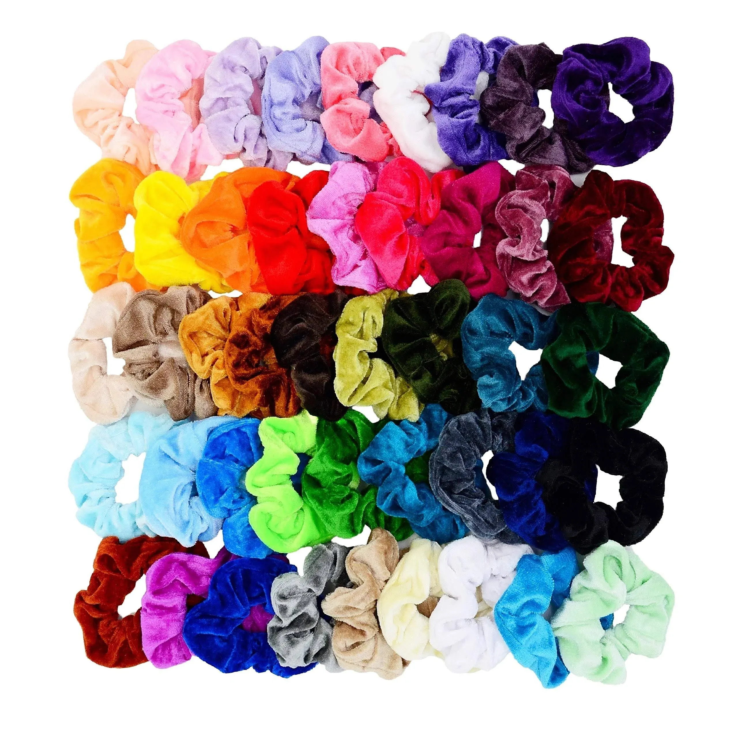 Chloven 45 Pcs Hair Scrunchies Velvet Elastics Bobbles Hair Bands Scrunchy Hair ...