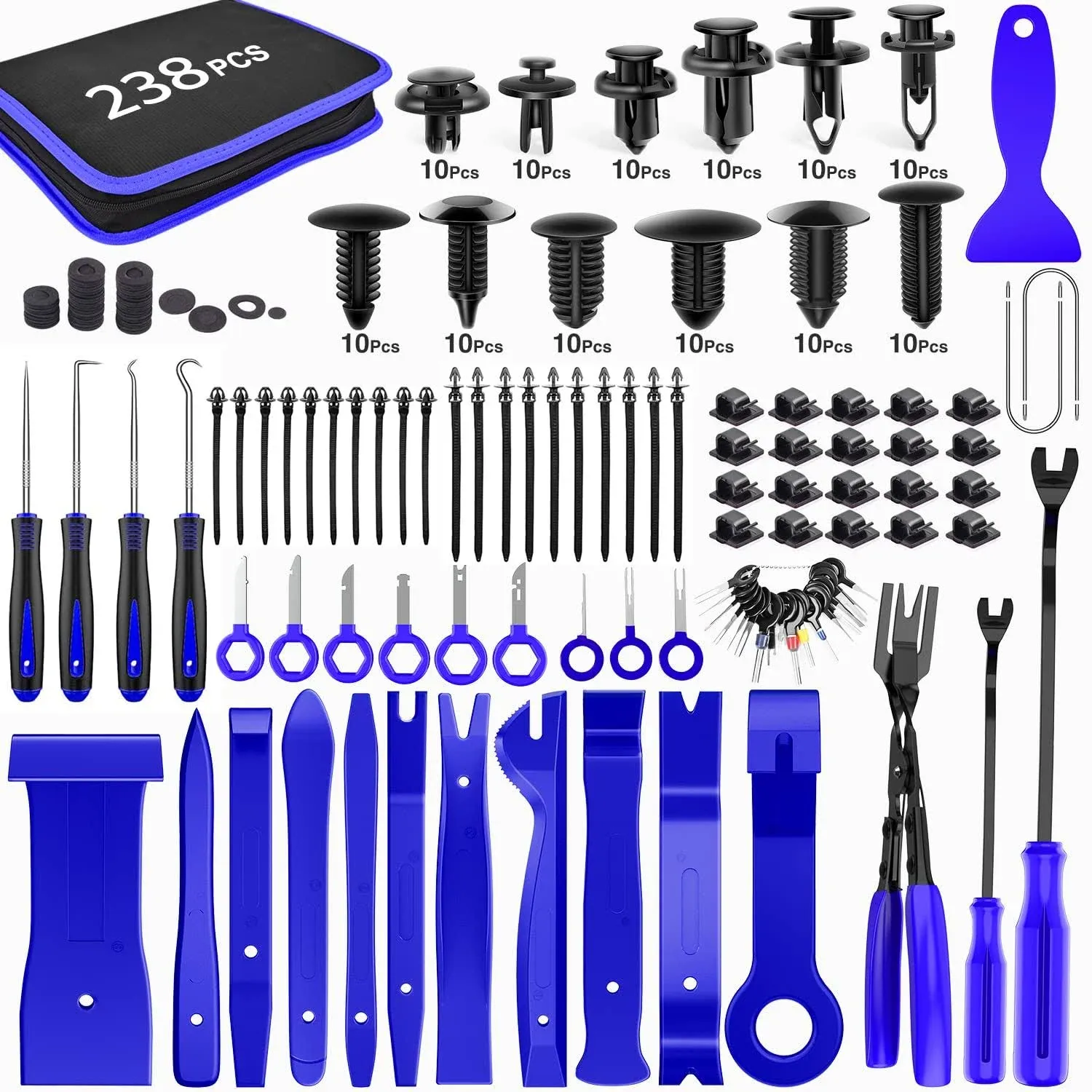 GOOACC 238pcs Trim Removal Tool, Auto Push Pin Bumper Retainer Clip Set Fastener ...