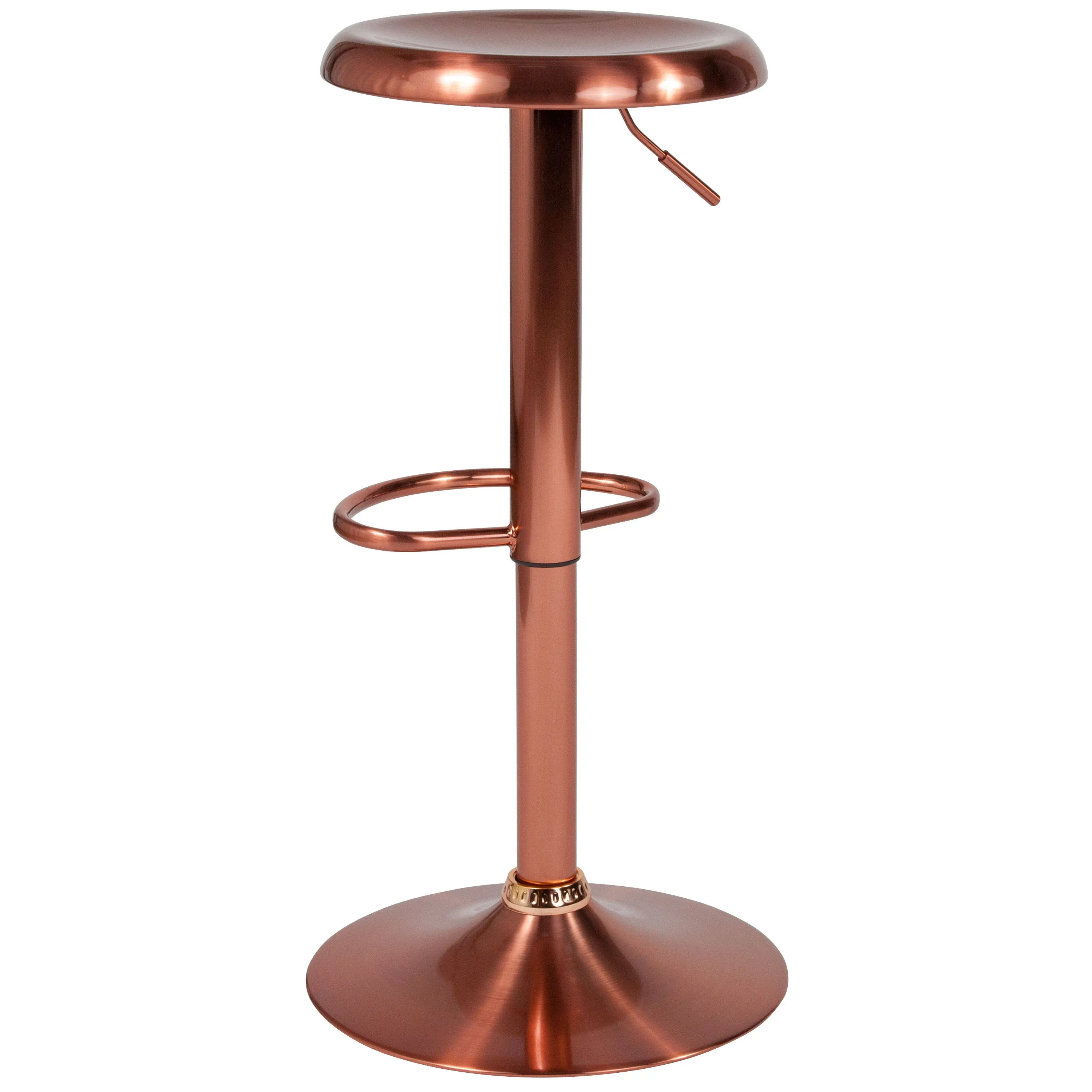 Flash Furniture Madrid Series Adjustable Height Retro Barstool in Rose Gold Finish